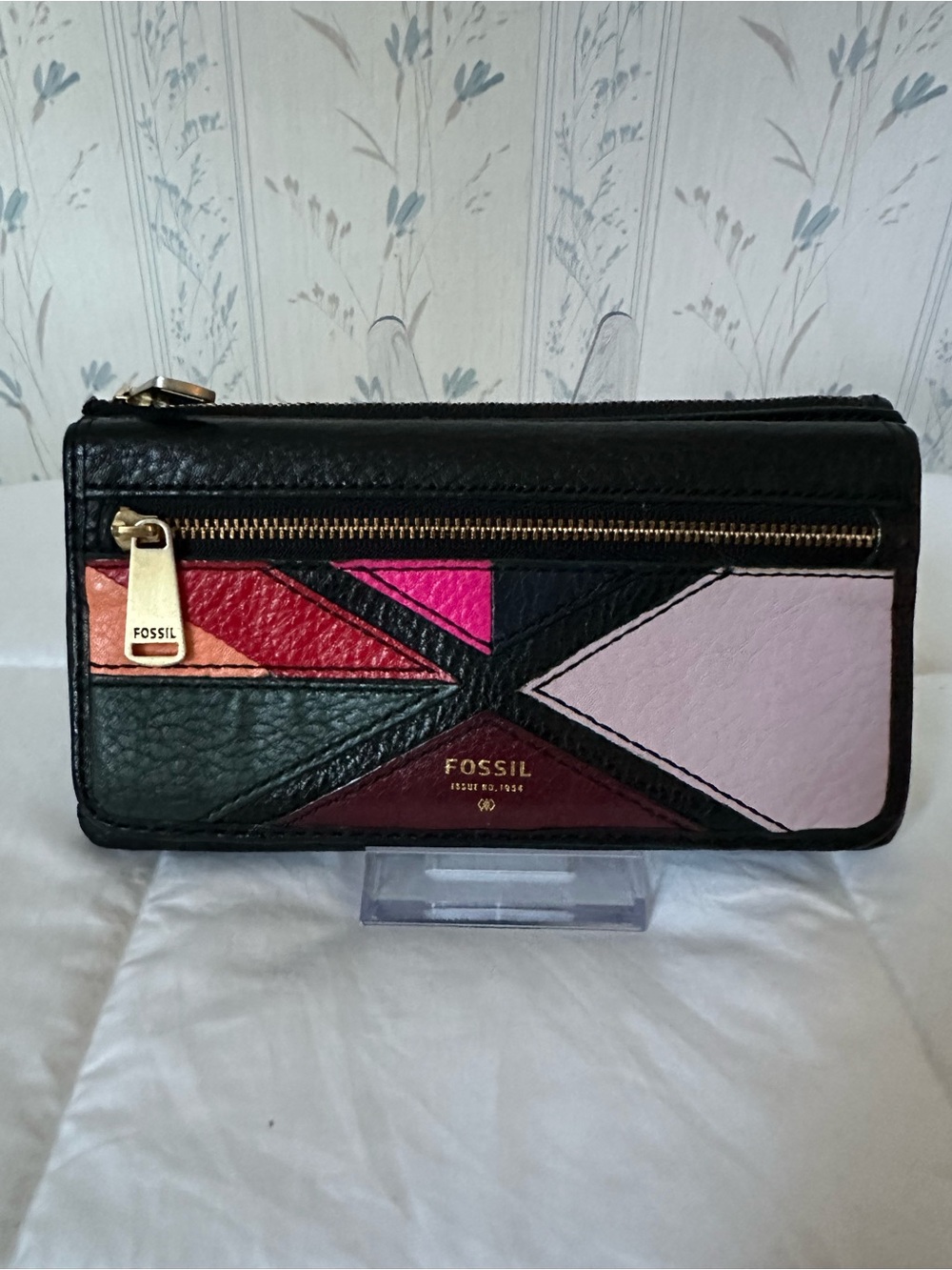 Fossil Patchwork Leather Zip Wallet